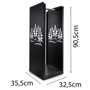 Preview: Holzlager | Kaminholzbox | schwarz | Motiv Wald Preview: Holzlager | Kaminholzbox | schwarz | Motiv Wald